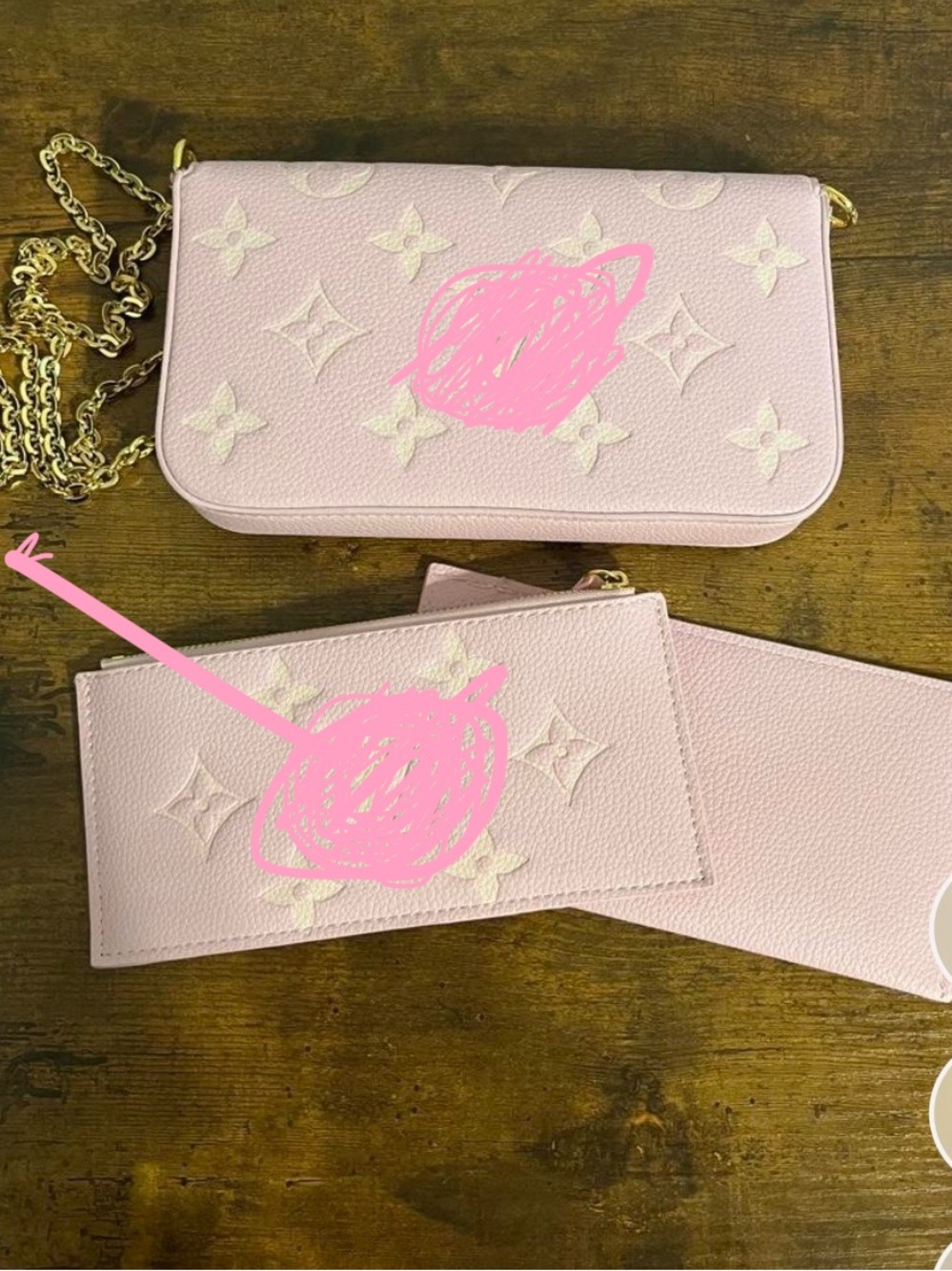Pink Monogram Crossbody Wallet (Brand Unclear) - Picture 3 of 3